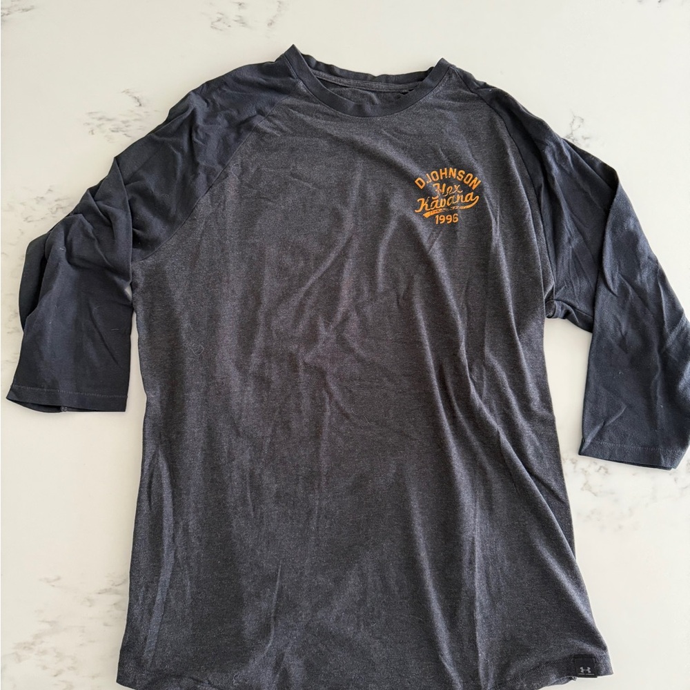 Under Armour Men's Gray Raglan Shirt Dwayne Johnson Rock Project Limited Edition